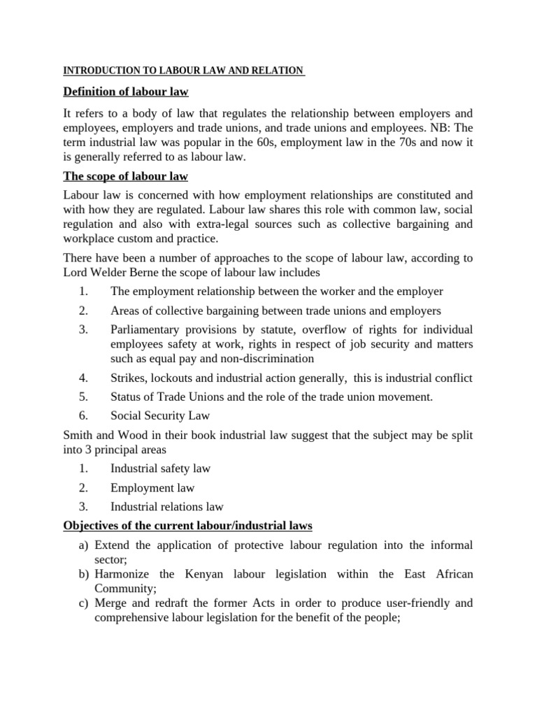 Overview of Labour Law in Kenya | PDF | Employment | Labour Law