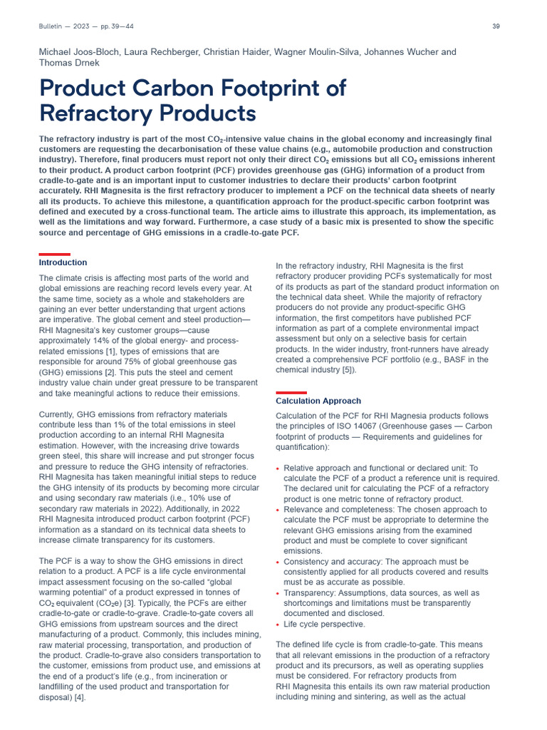 Bulletin 2023 1 Chap 05 Product Carbon 231220 | PDF | Life Cycle ...