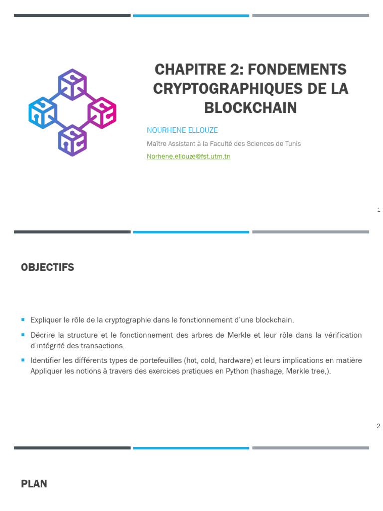 Cryptographie et Blockchain : Fondements | PDF | Public-key ...