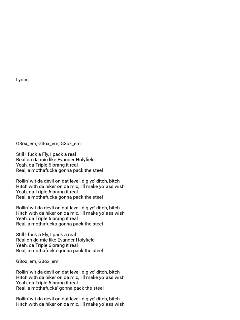 高木フトシ/lyrics re:recording(THE HATE HONEY GigaChad Theme Lyrics - Phonk House | PDF | Urban Street Dance And