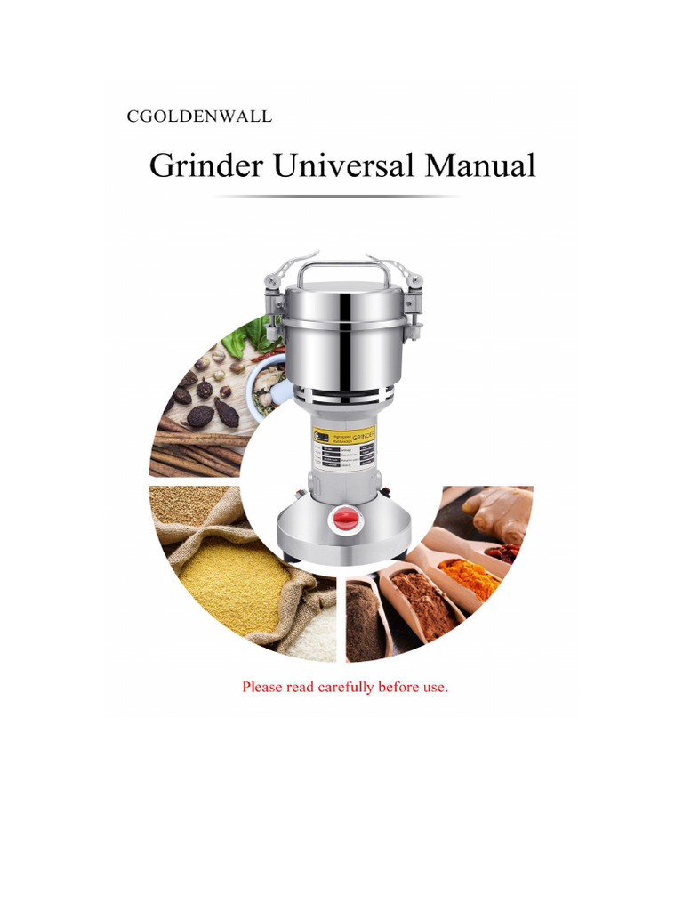 CGOLDENWALL High-Speed Grinder Guide | PDF | Mill (Grinding) | Grinding ...