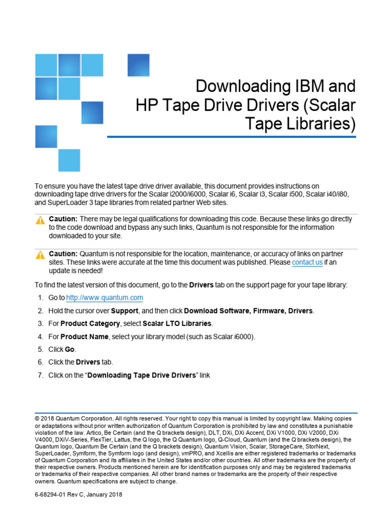 Download IBM HP Tape Drive Drivers | PDF | Computer Hardware | Software