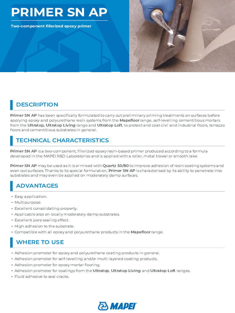 Primer SN | PDF | Epoxy | Concrete