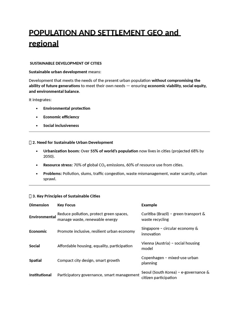 Sustainable Urban and Regional Development | PDF | Sustainability ...