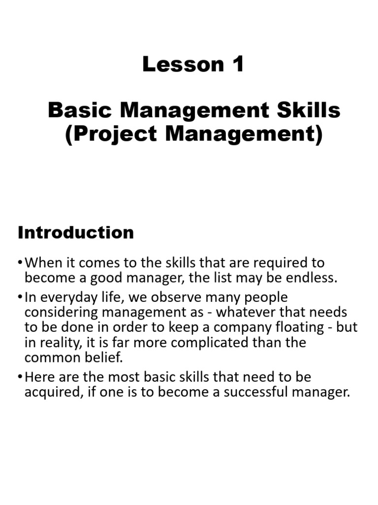 Essential Management Skills Overview | PDF | Time Management ...