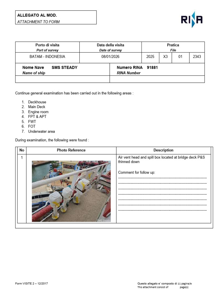 Ship Inspection Report - SMS Steady | PDF | Shipping | Ships