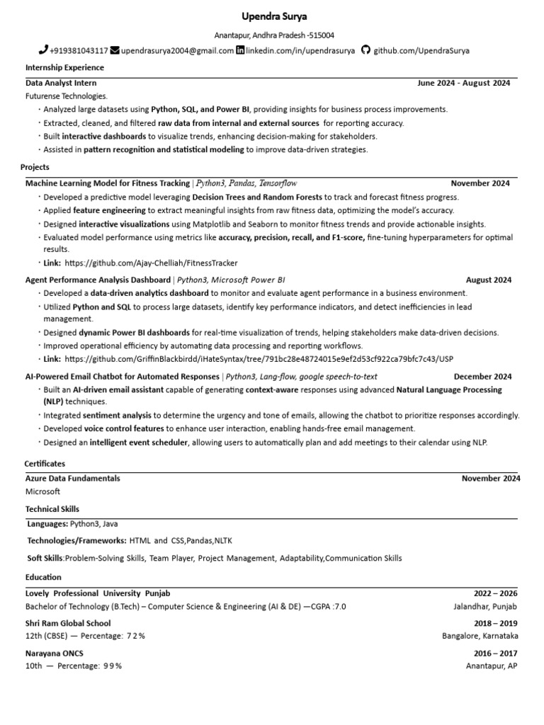 Data Analyst Internship & Projects Summary | PDF | Python (Programming ...