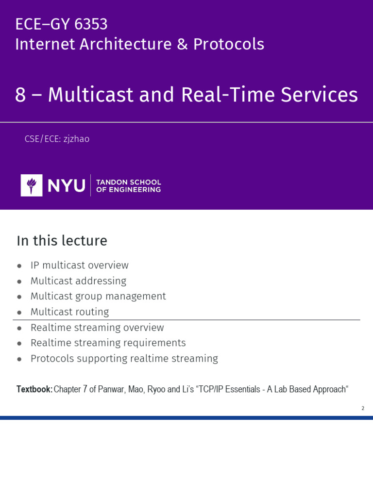 Multicast and Real-Time Services Overview | PDF | Multicast | Internet ...