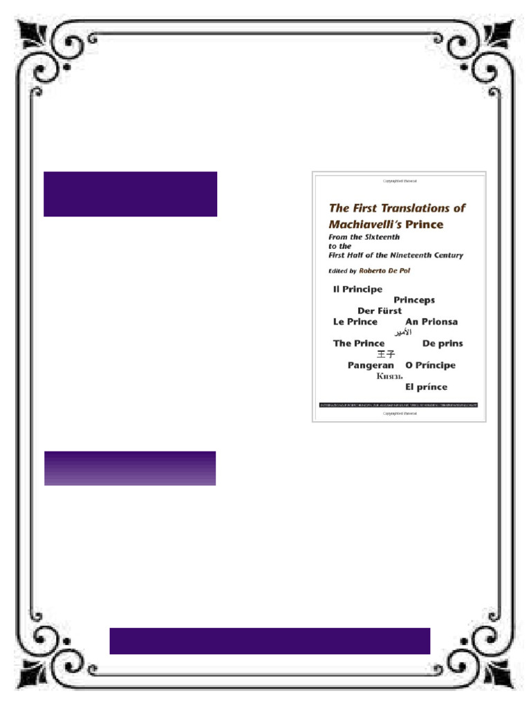 The First Translations of Machiavelli s From the Sixteenth to the first ...