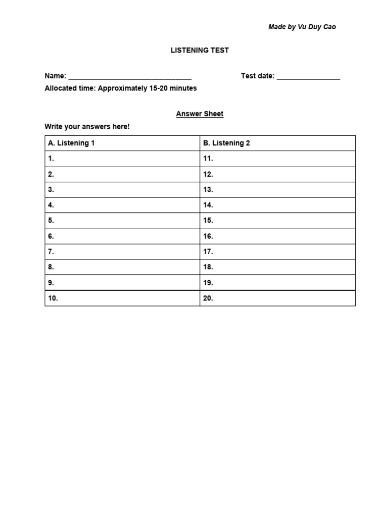 Listening Test for English Learners | PDF | Chess Theory | Chess