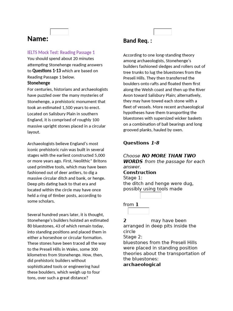 Ielts Reading Mock test | PDF | Stonehenge | Artificial Intelligence