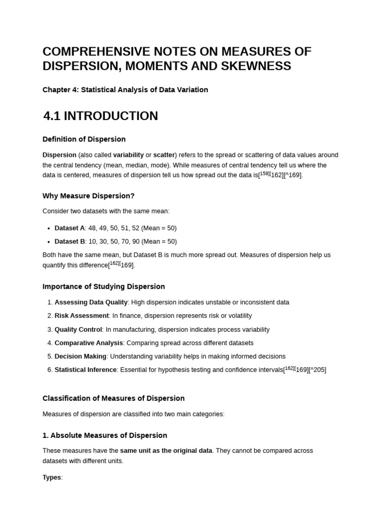 Understanding Measures of Dispersion | PDF | Variance | Skewness