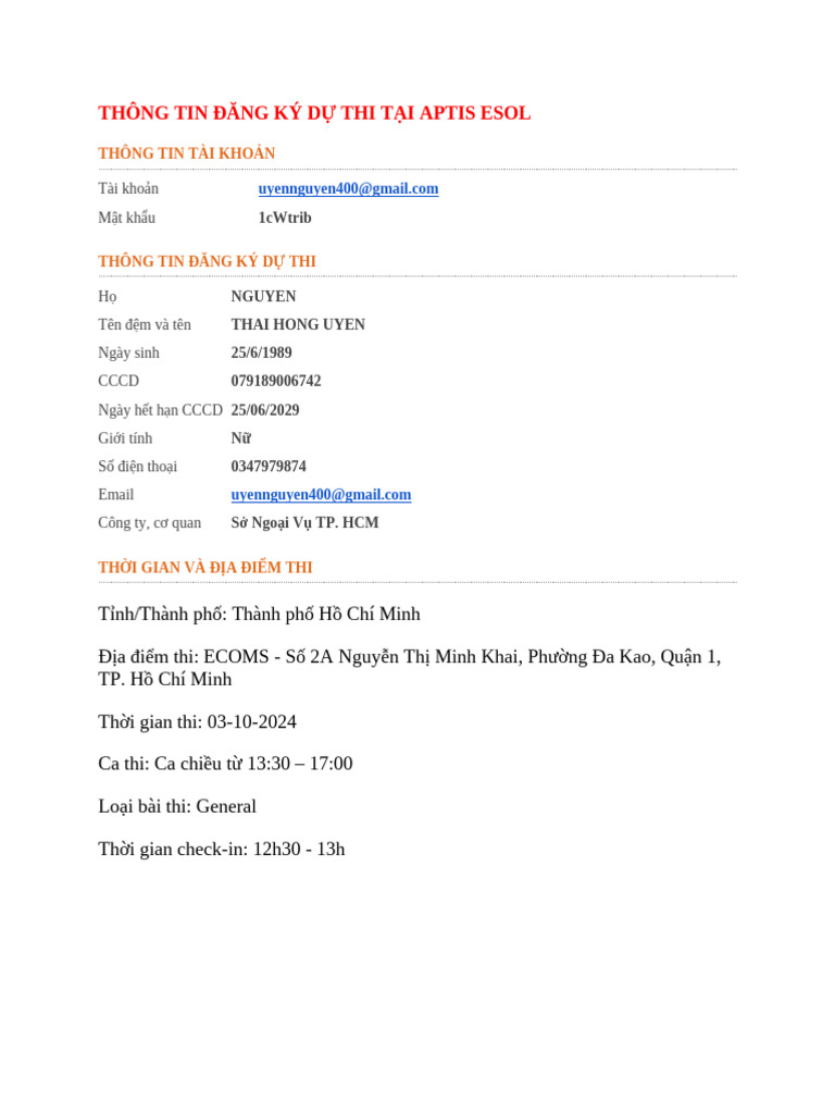 Thi APTIS | PDF