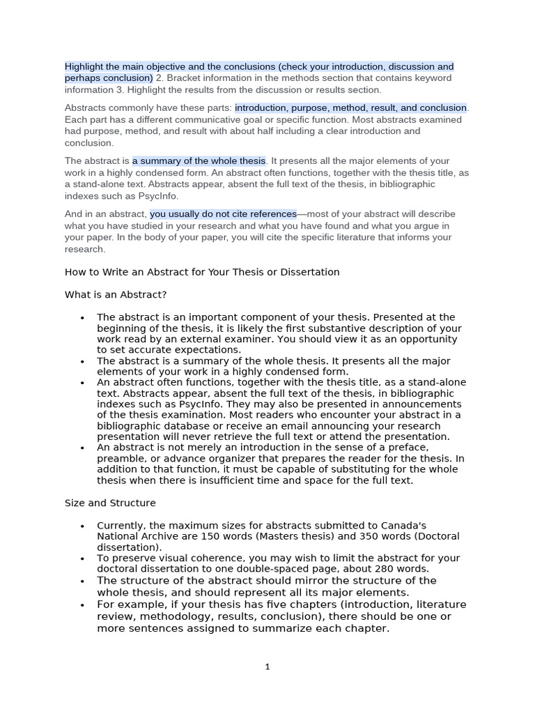 What is an Abstract of Dissertation | PDF | Hypothesis | Thesis