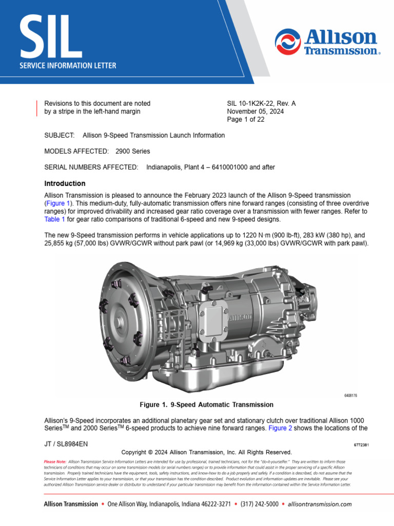 Allison 9-Speed Transmission Overview | PDF | Electrical Connector ...
