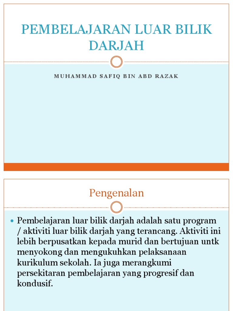 Pembelajaran Luar Bilik Darjah