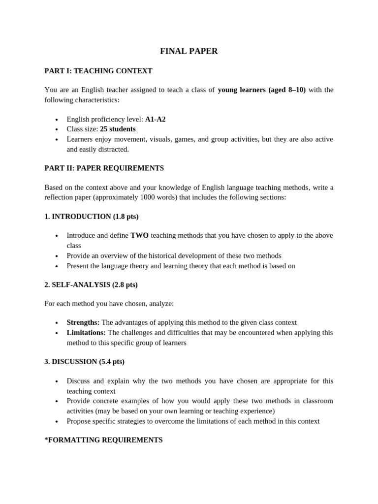 Teaching Methods for Young Learners | PDF