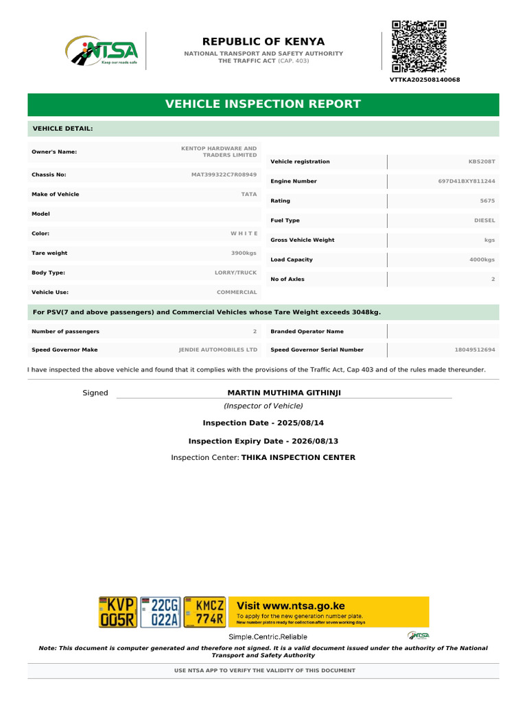 MVAI EAWC828RY Vehicle Test Report | PDF | Truck | Vehicles
