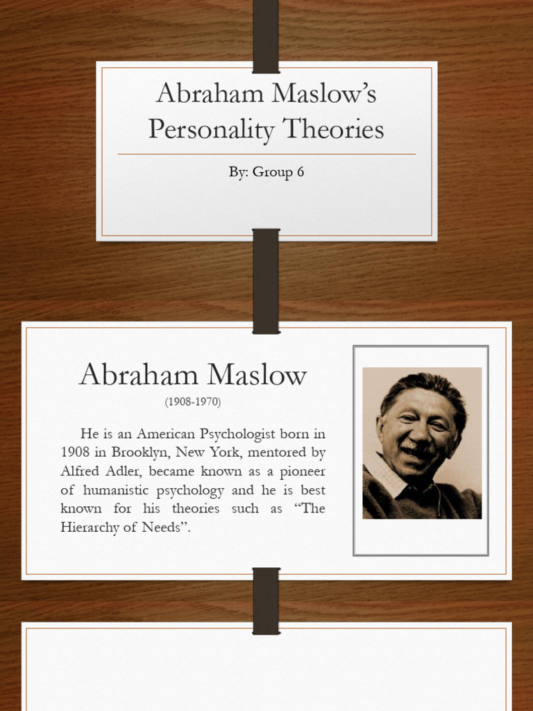 Abraham Maslows Personality Theories | PDF | Self Actualization ...