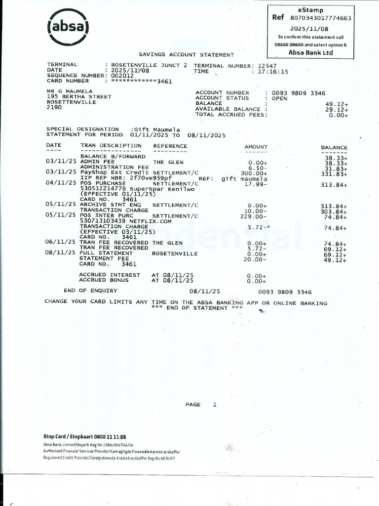 Bank Statement | PDF