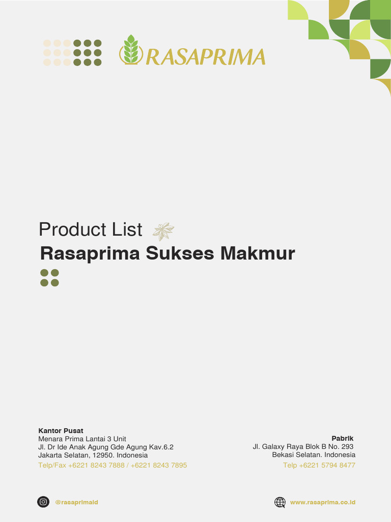 E-Catalog Rasaprima 2024 | PDF