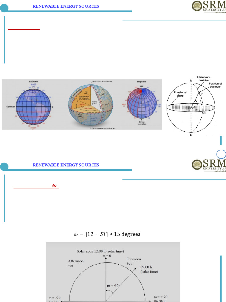 Sun-Earth Angles in Renewable Energy | PDF | Angle | Sun
