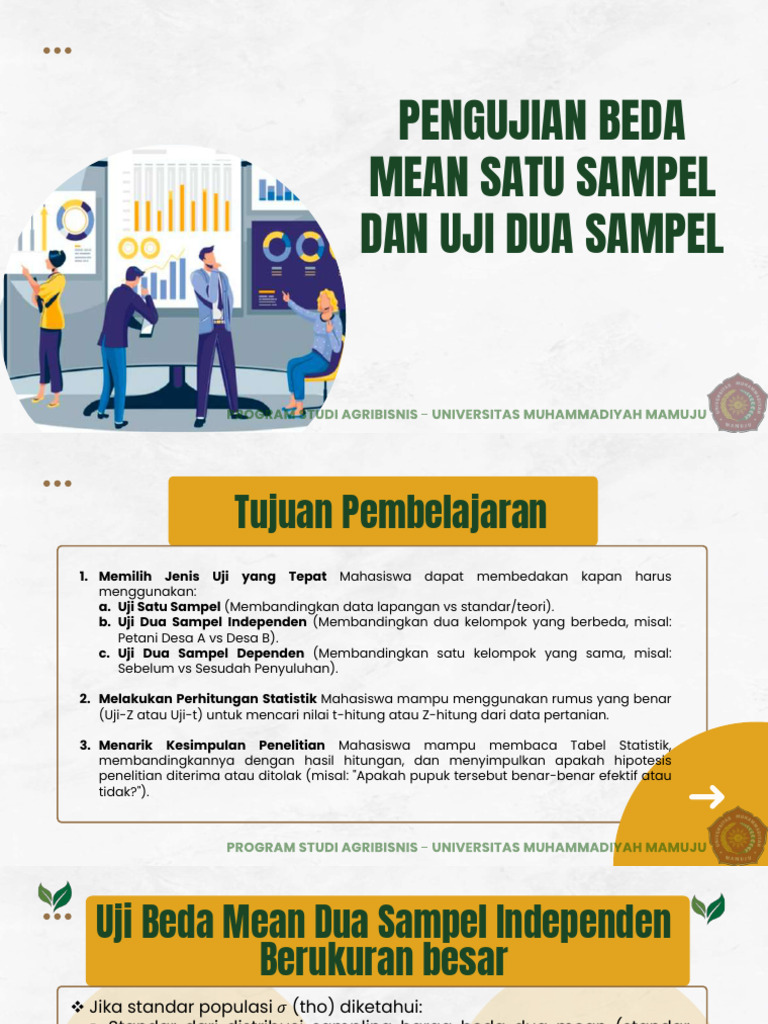 Uji Beda Mean: Satu dan Dua Sampel | PDF