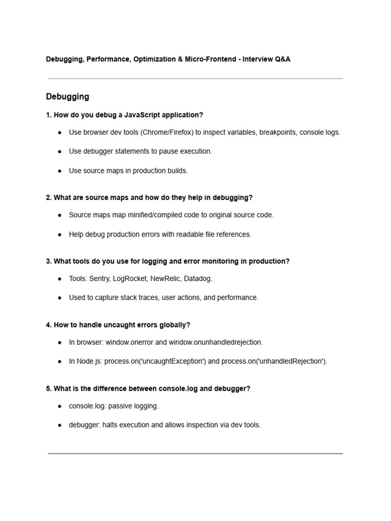 Debugging & Optimization in Web Apps | PDF | Debugging | Information ...