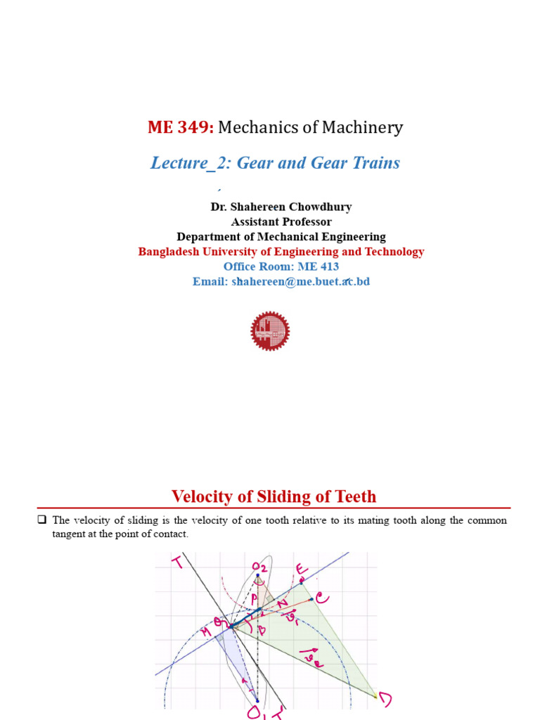 Mechanics of Machinery: Gear Dynamics | PDF | Gear | Mechanical Engineering
