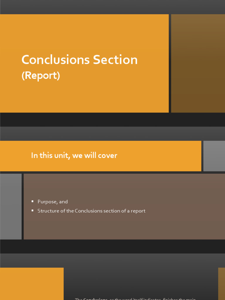 Writing Conclusions For The Report | PDF | Essays | Human Communication