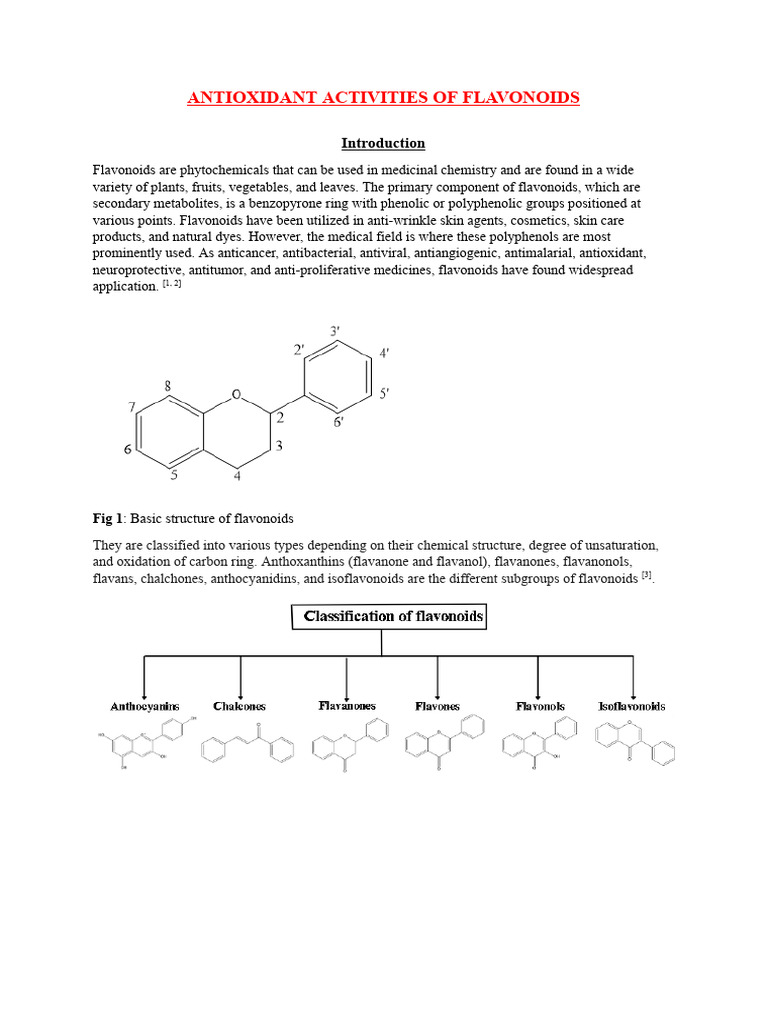 Antioxidant Properties of Flavonoids | PDF | Flavonoid | Radical ...