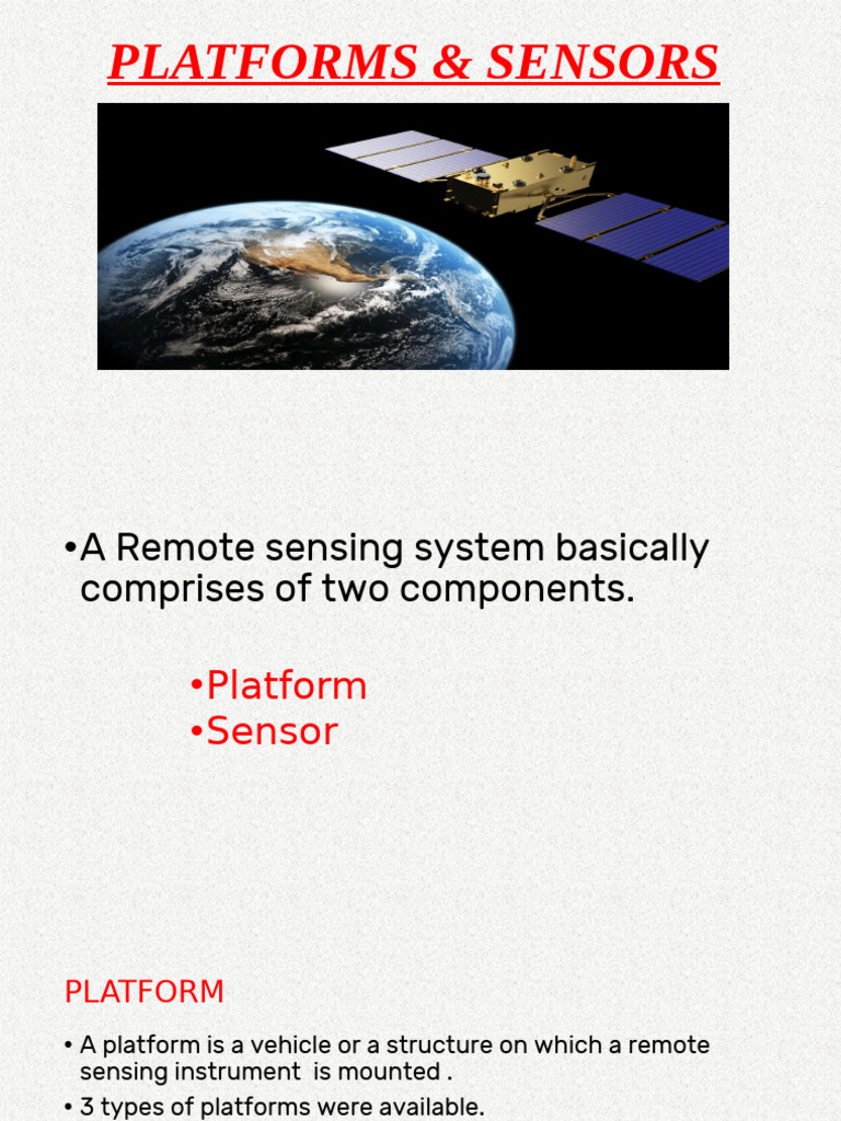 Remote Sensing Platforms and Sensors | PDF | Orbit | Satellite