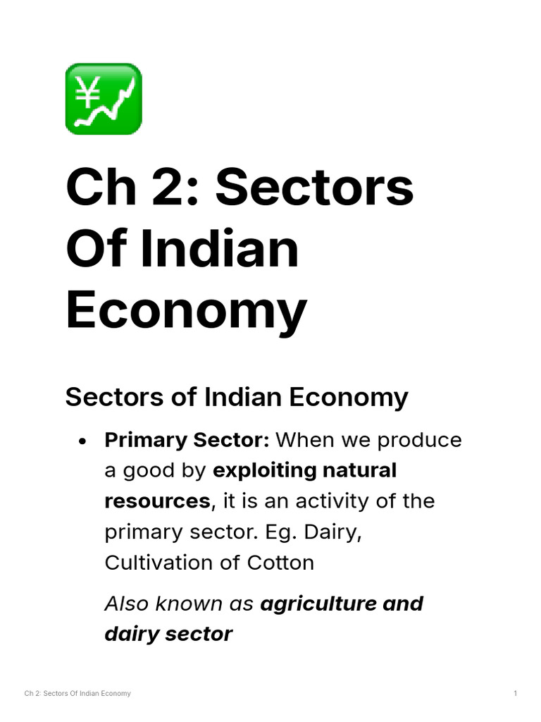 Sectors Of Indian Economy | PDF | Economy Of India | Employment