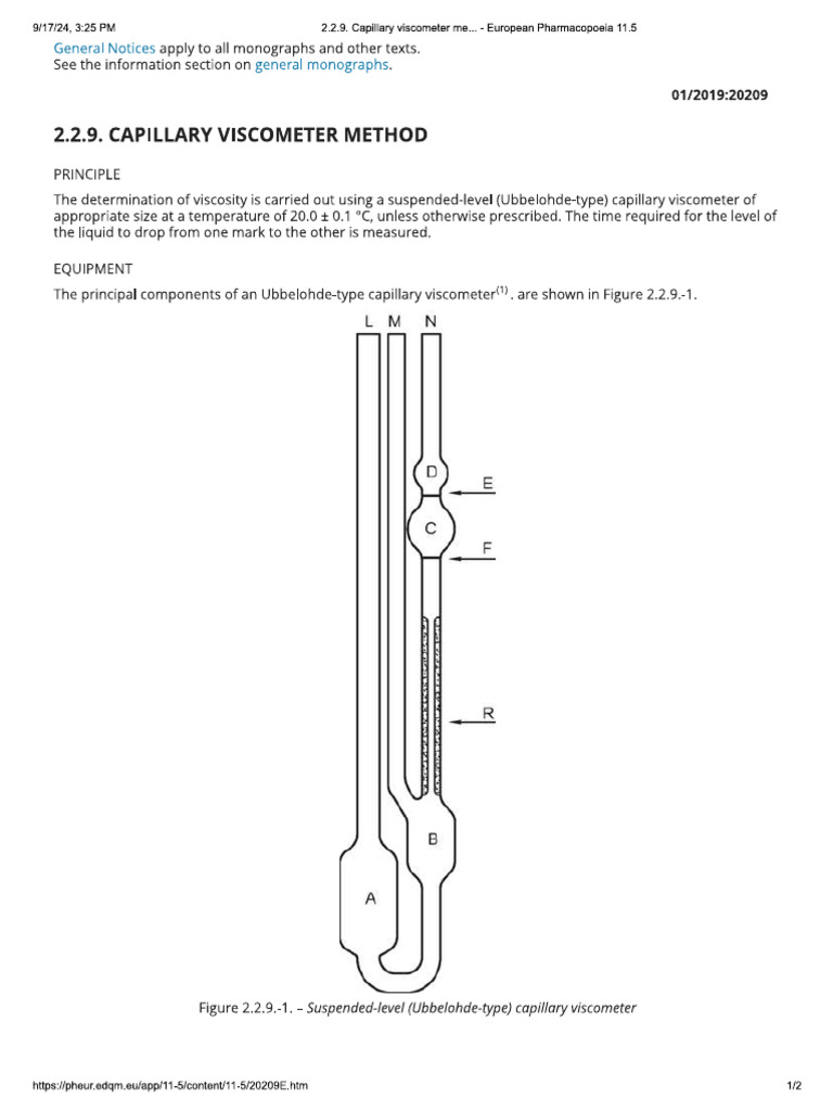 2.2.9. Capillary Viscometer Method | PDF