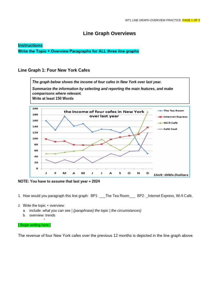 Line Graph Analysis Practice Guide | PDF