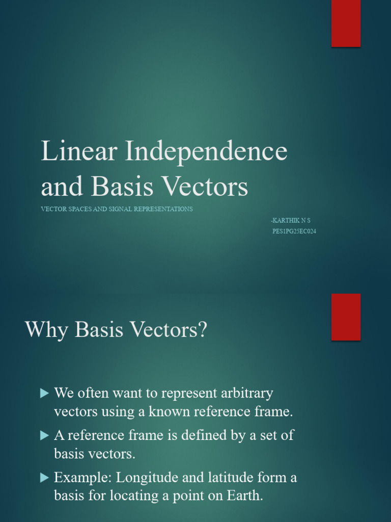 Linear Independence and Basis Vectors | PDF
