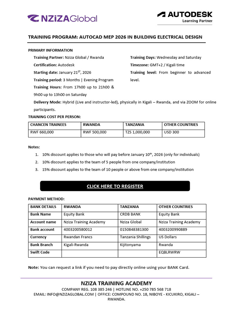 AutoCAD MEP 2026 Training in Kigali | PDF | Lighting | Electrical ...