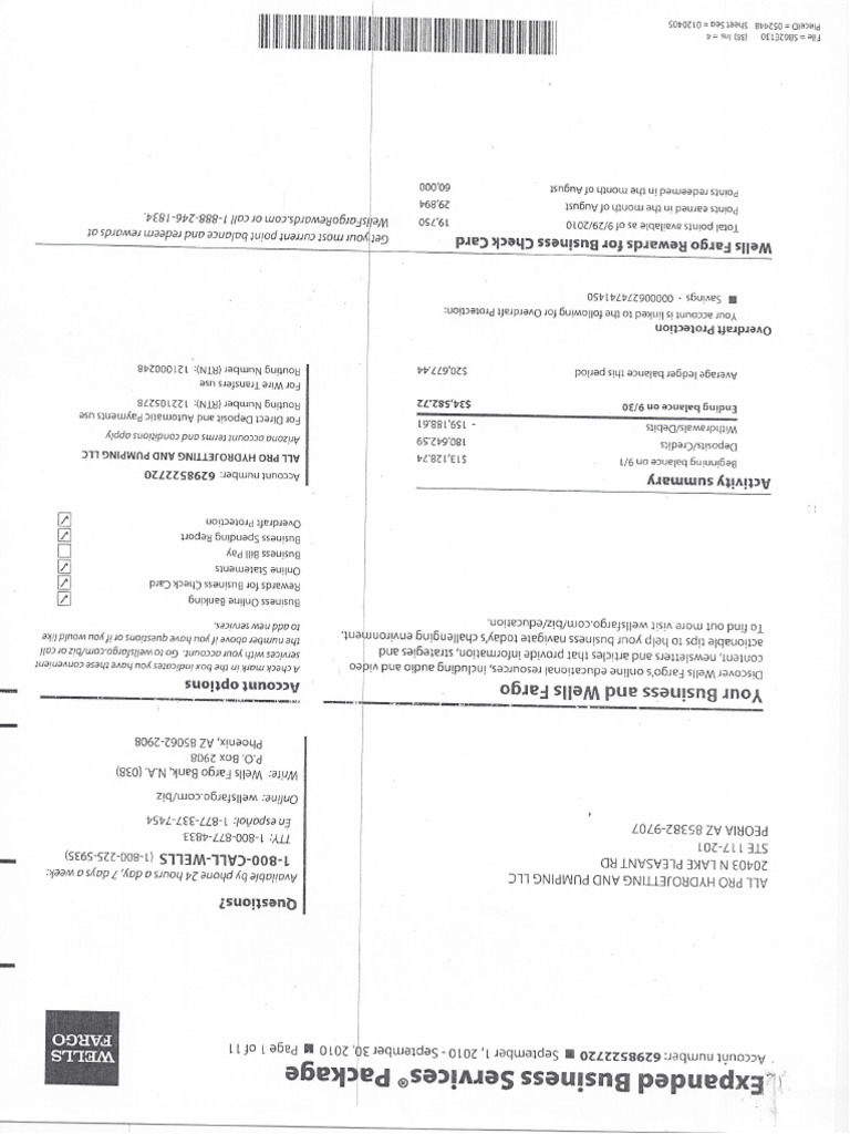Sept 2010 Bank STMNT | PDF
