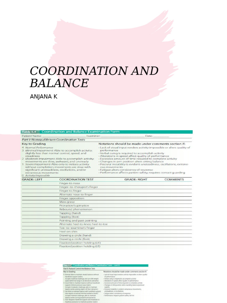 COORDINATION AND BALANCE | PDF