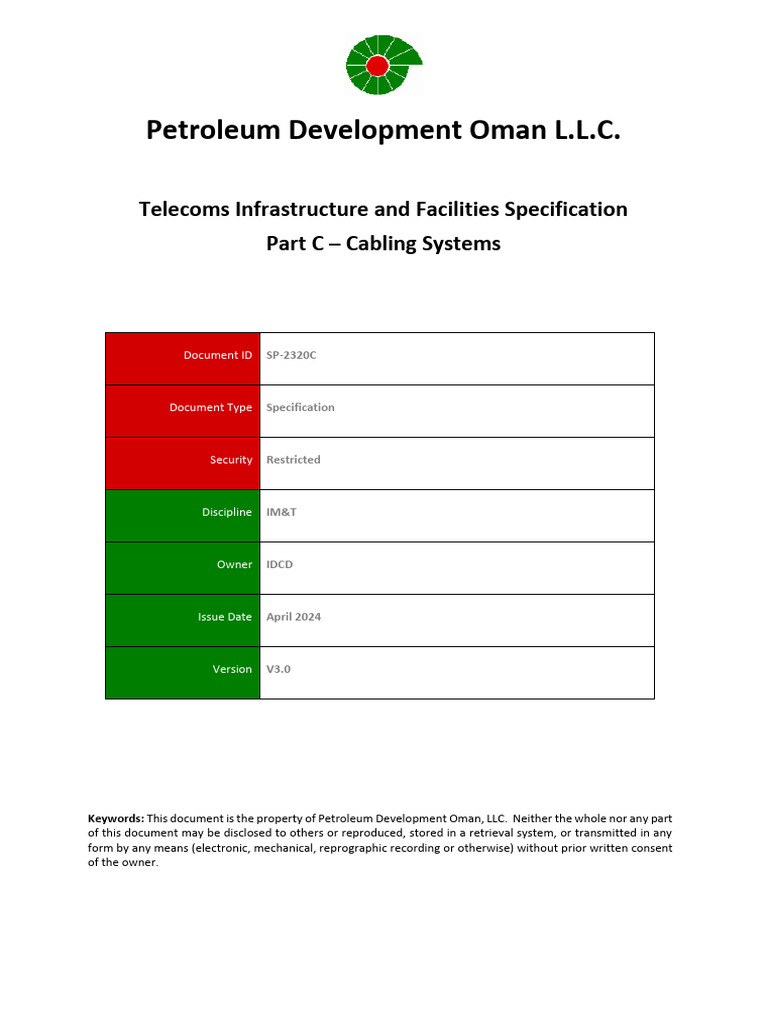 Telecoms Cabling Systems Specification | PDF | Electrical Equipment ...