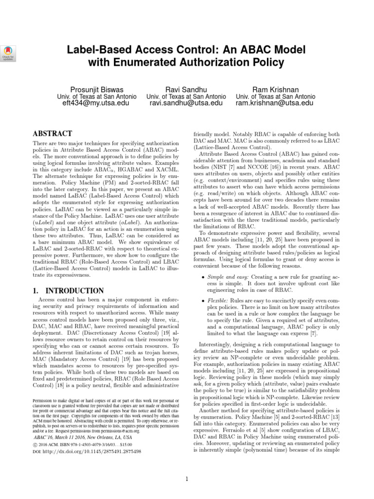 Label-Based Access Control Model | PDF | Computer Access Control ...