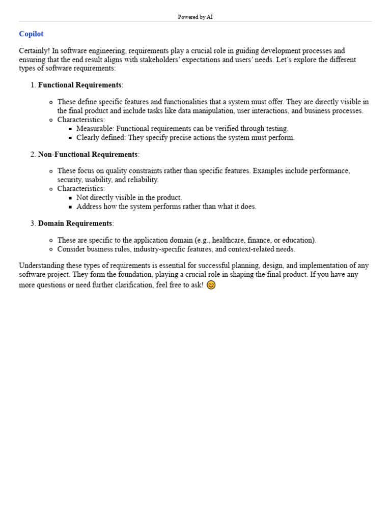 Types of Software Requirements Explained | PDF