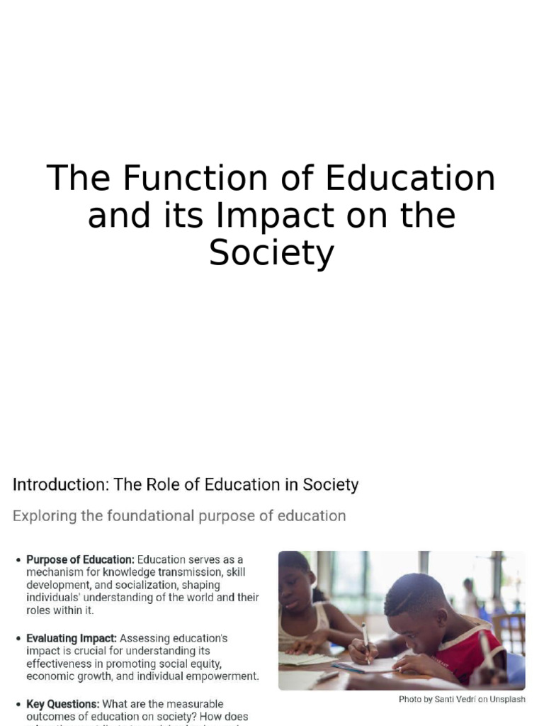 function of education & its impact | PDF