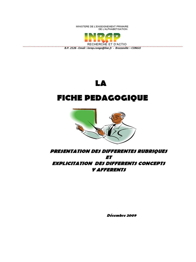 Fiche Pédagogique INRAP 2009 : Guide Didactique | PDF | Pédagogie ...