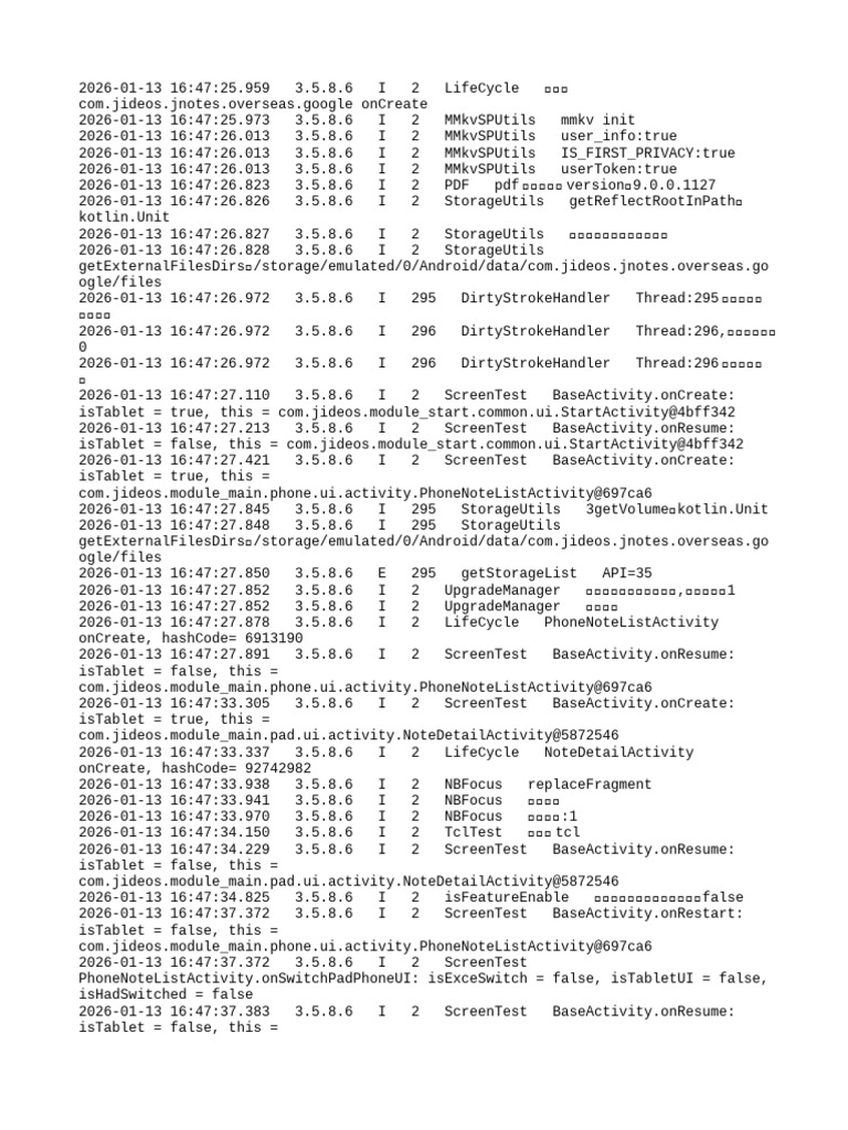 App Lifecycle and Storage Logs | PDF | Computer Programming