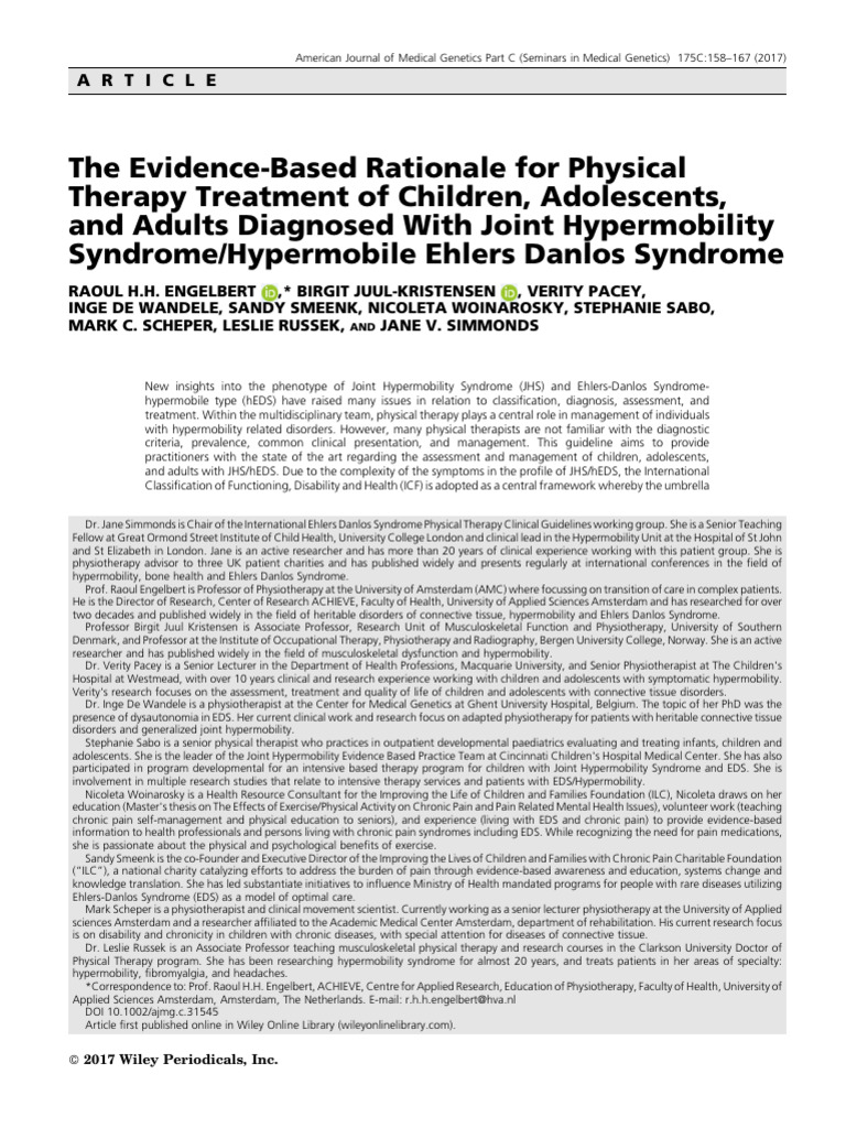 The Evidence-Based Rationale For Physical Therapy Treatment of Children ...