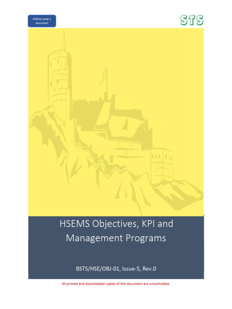 HSEMS Objectives and KPIs Overview | PDF | Energy Conservation | Waste ...