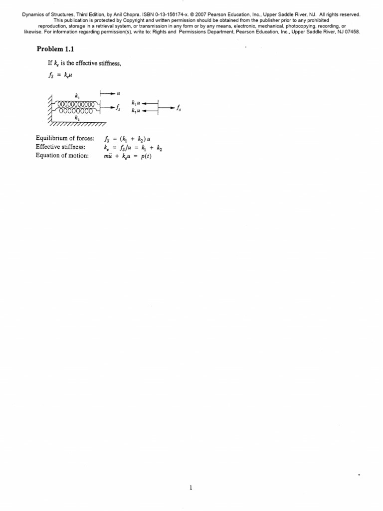 Dynamics of Structures 3rd Edition Solutions | PDF | Copyright | All ...