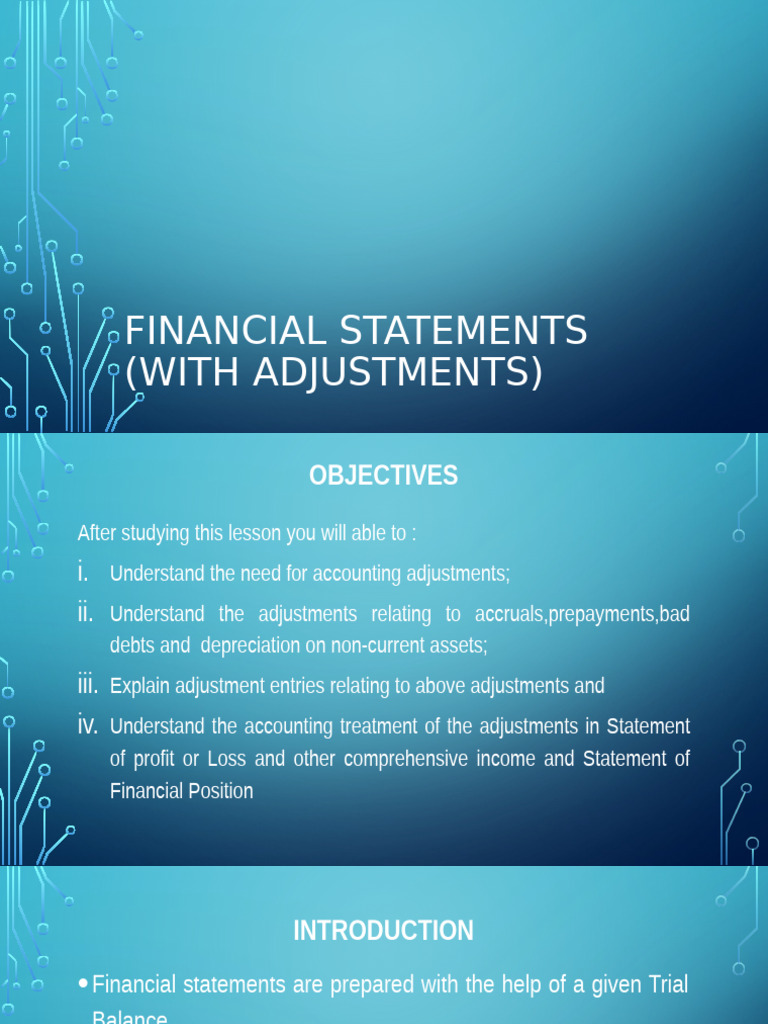 Accounting Adjustments in Financial Statements | PDF