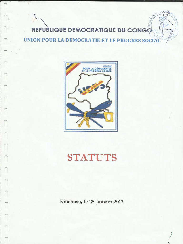 UDPS Statuts 25 Janvier 2013 Compressed | PDF